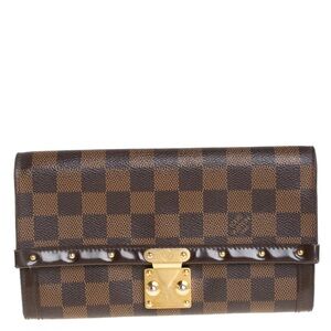 Louis Vuitton Damier Ebene Coated Canvas And Leather Venice Wallet